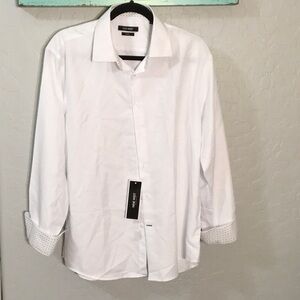 NWT Nine West Men’s white dress shirt size large.